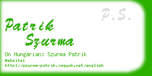 patrik szurma business card